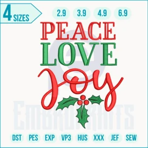 Peace Love Embroidery Designs, Peace Love machine embroidery file