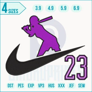 Player swoosh Embroidery Designs, Player swoosh machine embroidery file