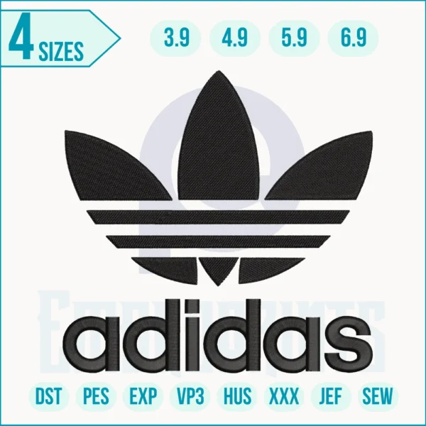 Adidas Embroidery Designs, Adidas machine embroidery file