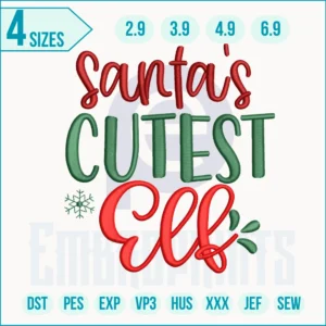 Santa cutest Embroidery Designs, Santa cutest machine embroidery file