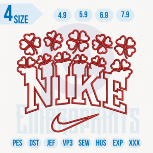 Nike Red Embroidery Designs, Nike Red machine embroidery file