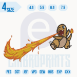 Swoosh Charmander Embroidery Designs, Swoosh Charmander machine embroidery file