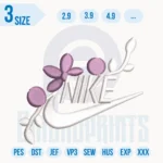 Nike flower Embroidery Designs, Nike flower machine embroidery file