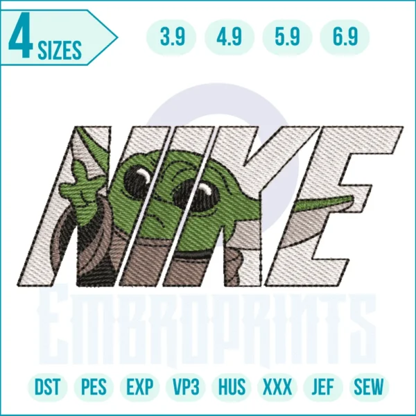 Nike Baby Yoda embroidery logo