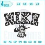 Nike Cow Embroidery Designs, Nike Cow machine embroidery file