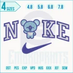 Nike Koala Embroidery Design