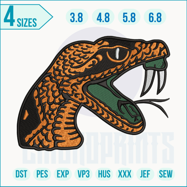 Snakes machine embroidery design