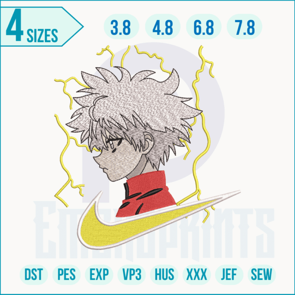 Killua x swoosh embroidery designs – EmbroPrints