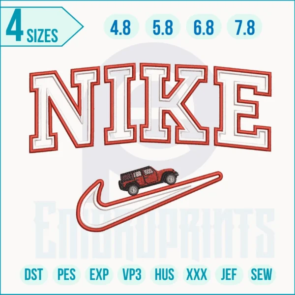 Nike x Car embroidery design