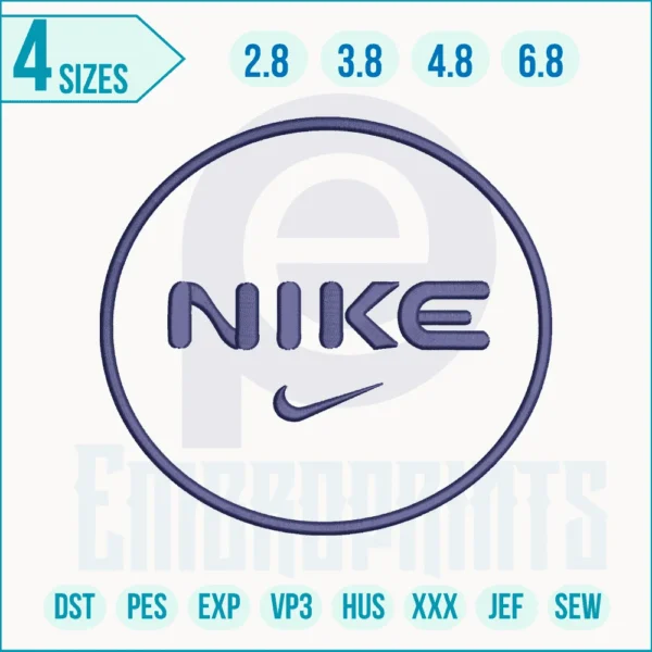 Nike logo embroidery design