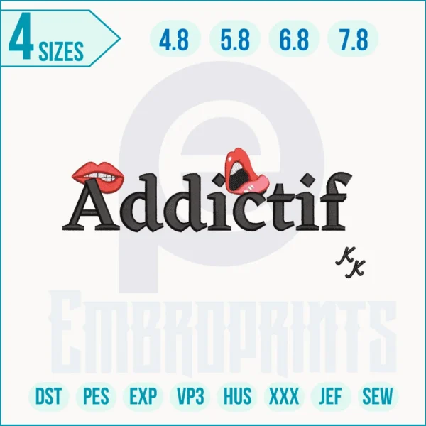 Addictif x Lips Embroidery Designs