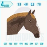 Brown Horse Face Embroidery Design