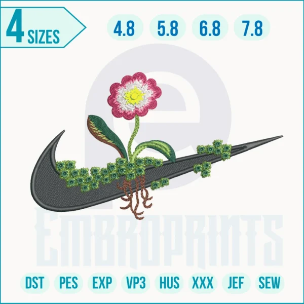 Swoosh x Artist Decorates Flowers Embroidery Design