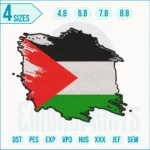 Palestine Flag Embroidery Designs, Palestine Flag machine embroidery file