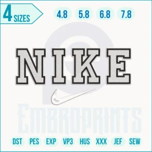 Nike Logo Black & White Embroidery Designs, Nike Logo Black & White machine embroidery file