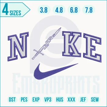 Nike b Embroidery Design