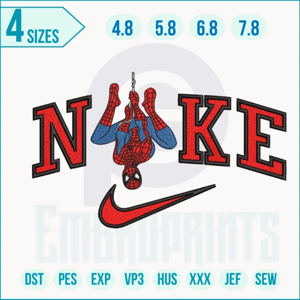 Nike Spiderman Machine Embroidery Designs, Nike Spiderman Machine machine embroidery file