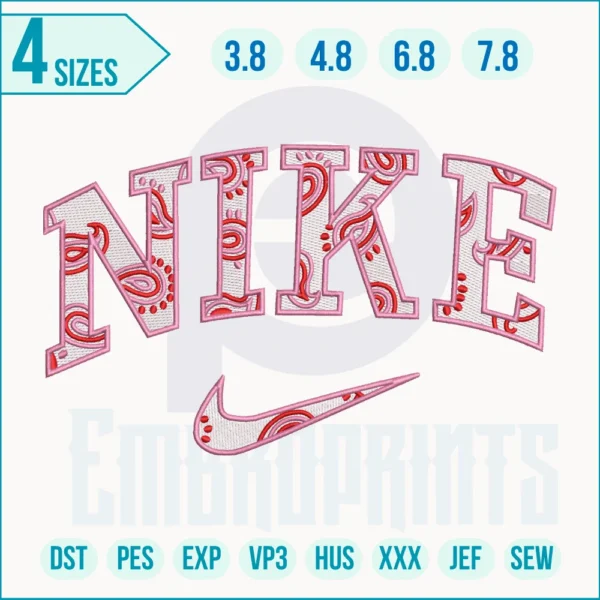 Nike pink embroidery design