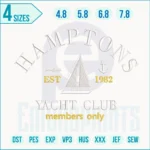 Hamptons Logo Machine Embroidery Designs