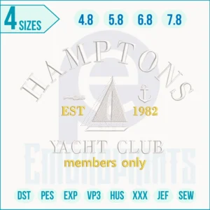 Hamptons Logo Machine Embroidery Designs