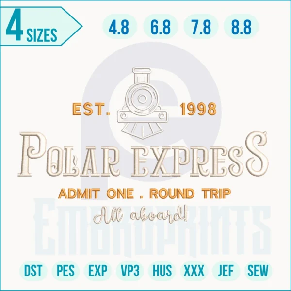 Polar express embroidery designs