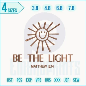 Be The Light embroidery design