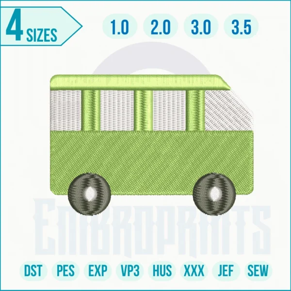 Bus Icon Embroidery Design