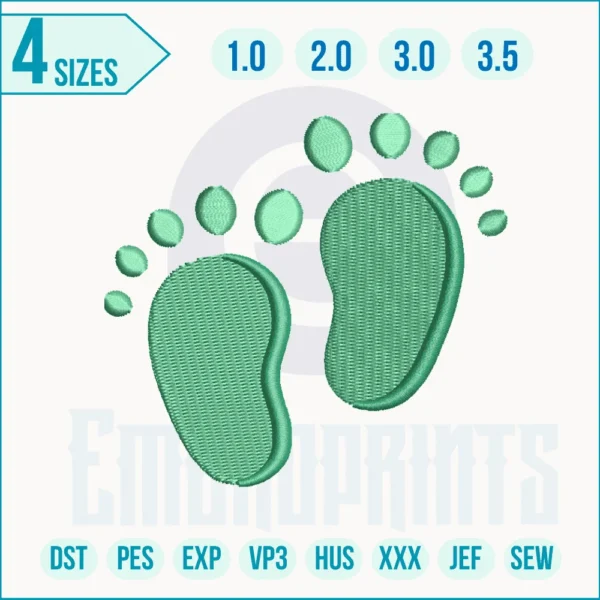 Feet Embroidery Design