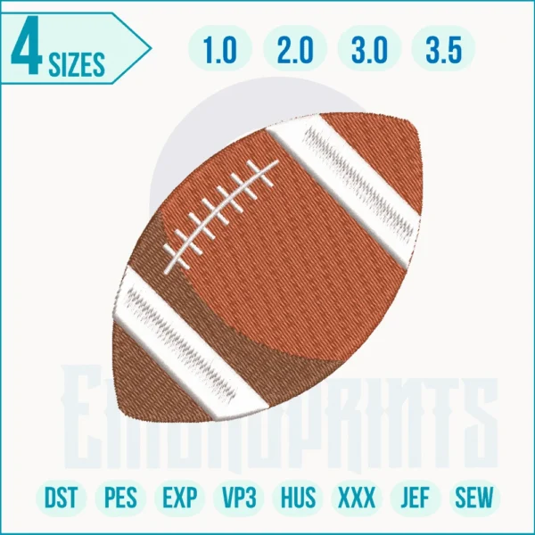 Rugby Ball Embroidery Design