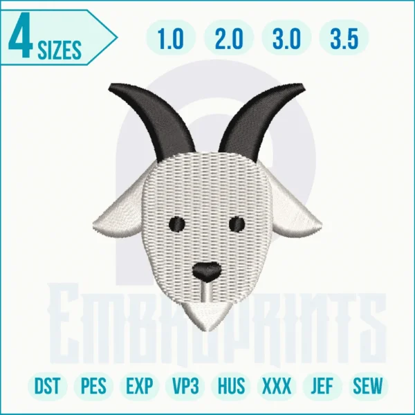 Goat Head Embroidery Design