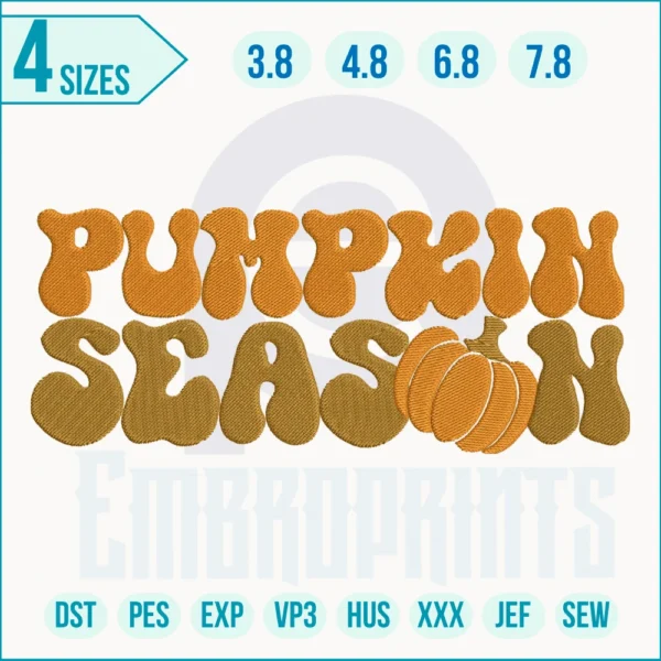 Pumpkin Season Embroidery Design