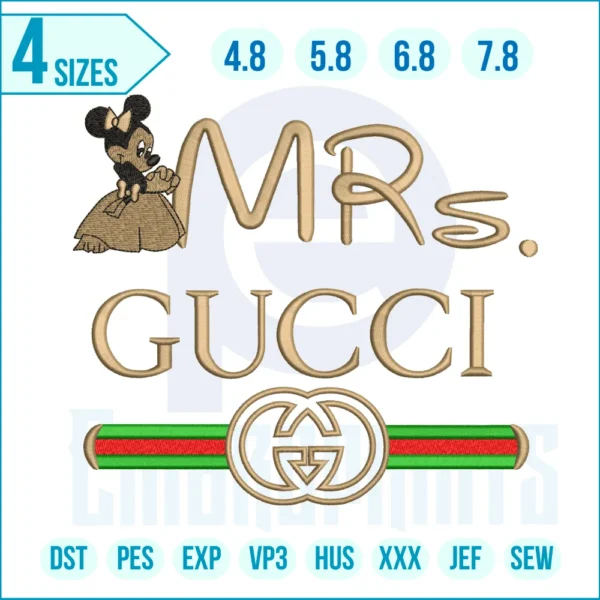 Miss Mickey Gucci Embroidery design