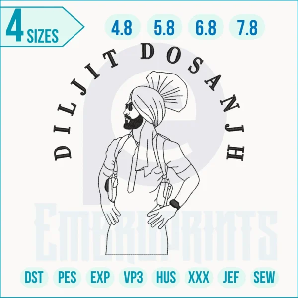 Dosanjh Outline embroidery design