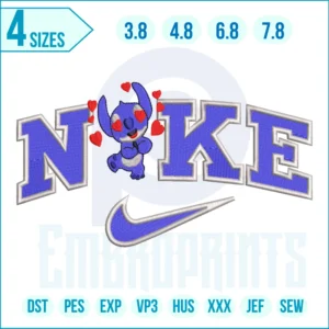 Nike Stitch Heart Embroidery Design