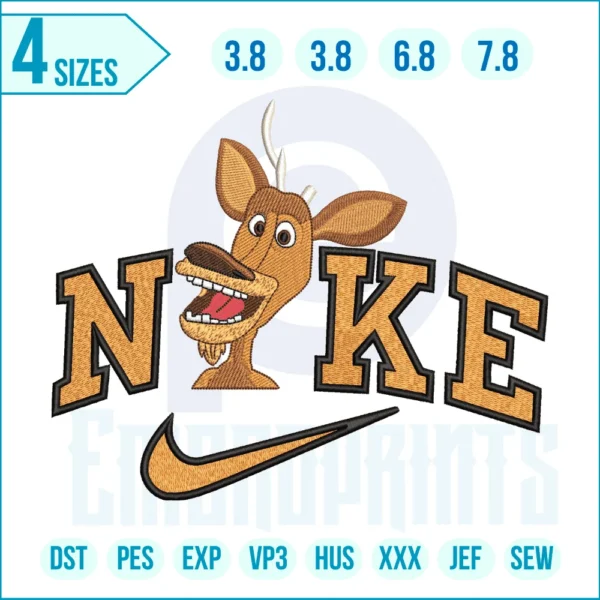 Nike x donkey embroidery design