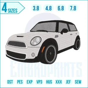 MINI Cooper embroidery design