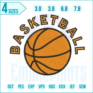 Basketball Embroidery Design