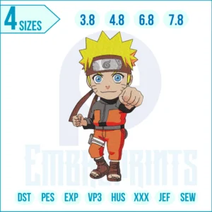 Naruto chibi Embroidery Design