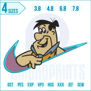 Fred Flintstone Nike Embroidery design