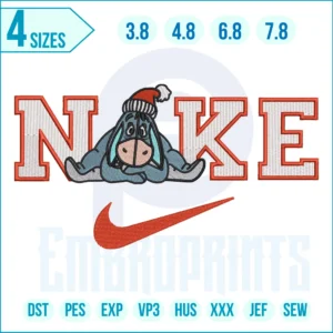 Nike Eeyore Christmas Embroidery