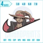 Monkey D Luffy Nike Embroidery Designs