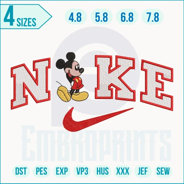 Nike Mickey embroidery design