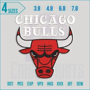 Chicago Bulls Logo Embroidery Design