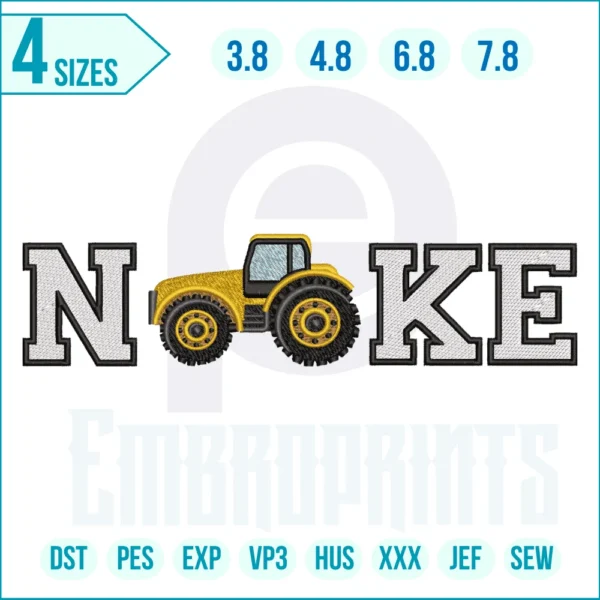 Nike Tractor Embroidery Design