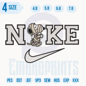 Nike Snoopy Mummy Embroidery Design