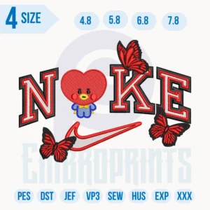 Nike red heart and butterfly