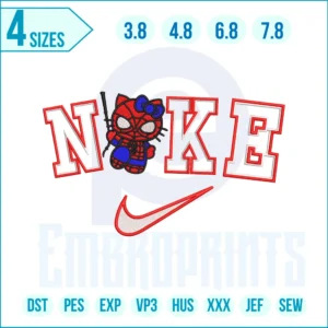 Nike Hello kitty spider man Embroidery Design