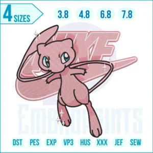 Nike Mew Pokemon Embroidery Design