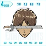 Yeager Eren Render Embroidery Design