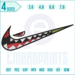 Swoosh x Shark Teeth Embroidery Design